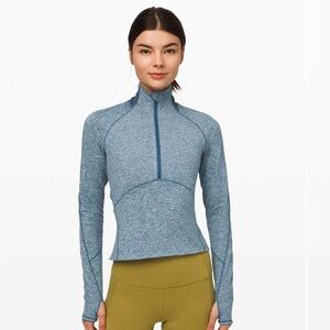 NWOT Lululemon Always Alert 1/2 Zip
Heathered Petrol Blue size 8